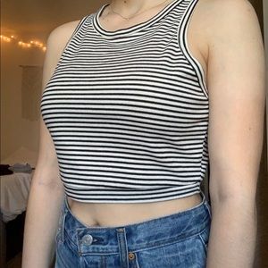 striped tank crop top